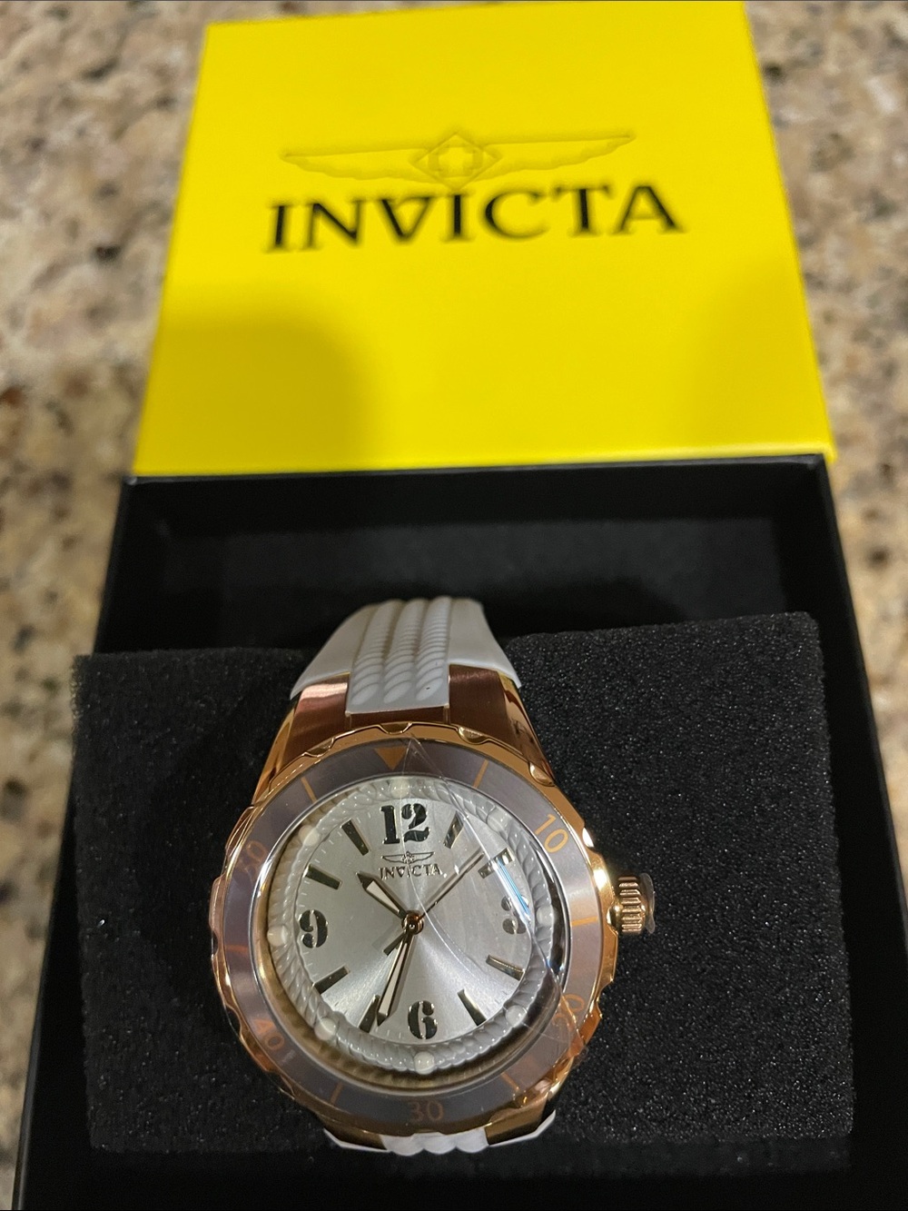 Invicta Angel Rose Gold and Gray Band Women's Sport Watch
